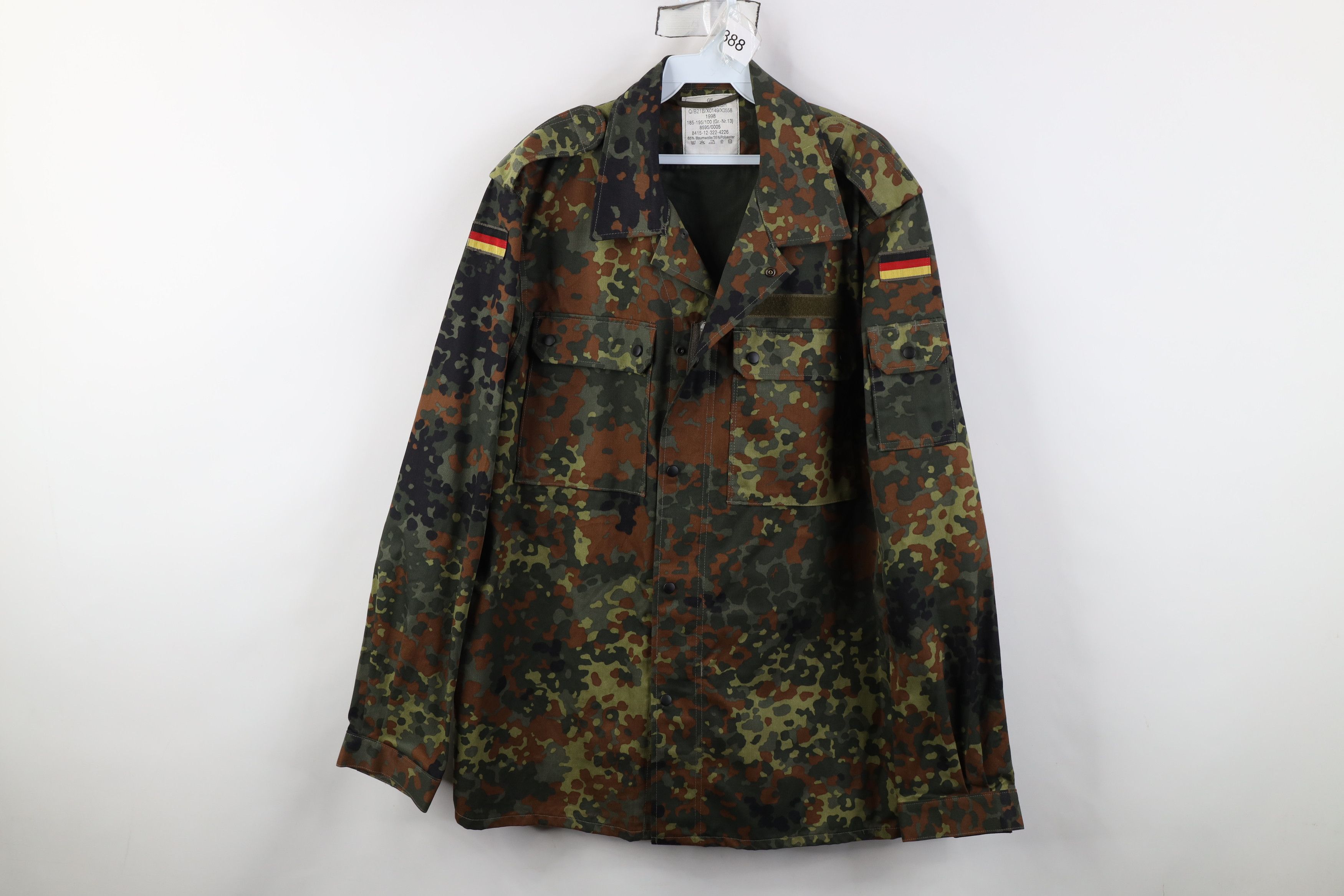 Vintage Vintage 90s German Military Camouflage Field Combat Jacket Size US L / EU 52-54 / 3 - 1 Thumbnail