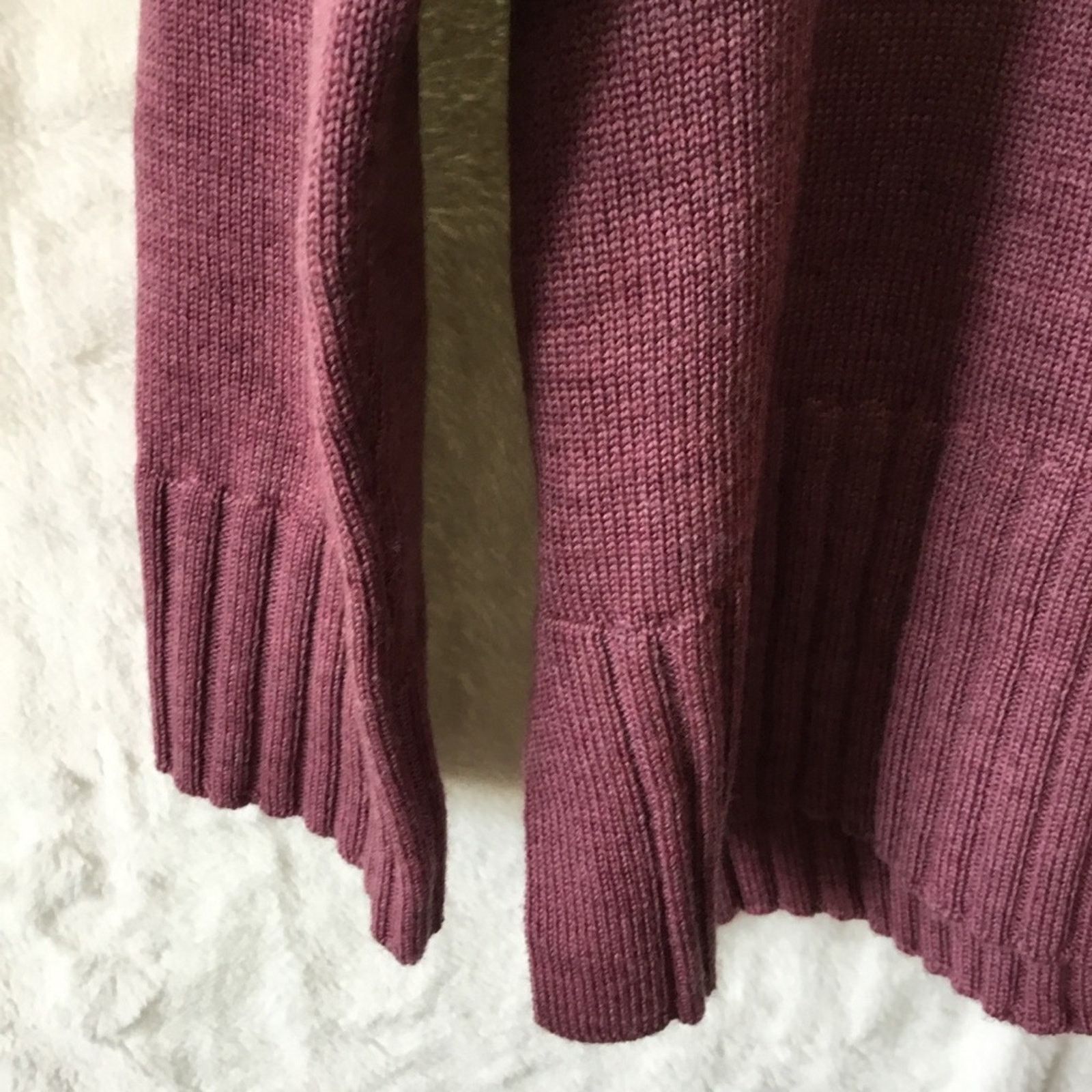 Eileen Fisher Eileen Fisher Wine Merino Wool V-Neck Sweater Size XS / US 0-2 / IT 36-38 - 4 Thumbnail