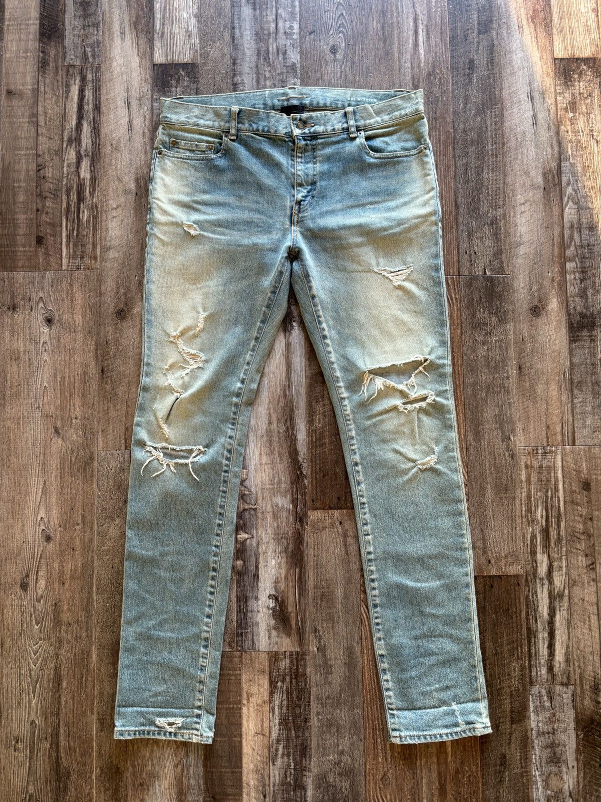 Saint Laurent Paris Saint Laurent Paris D02 Crash Denim Size US 33 - 1 Thumbnail