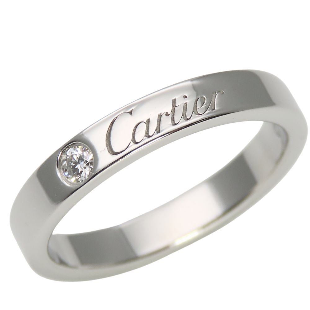 Cartier Cartier Cartier Engraved Pt950 Platinum Diamond Ring Size 9 Metal Ring Size ONE SIZE - 1 Thumbnail
