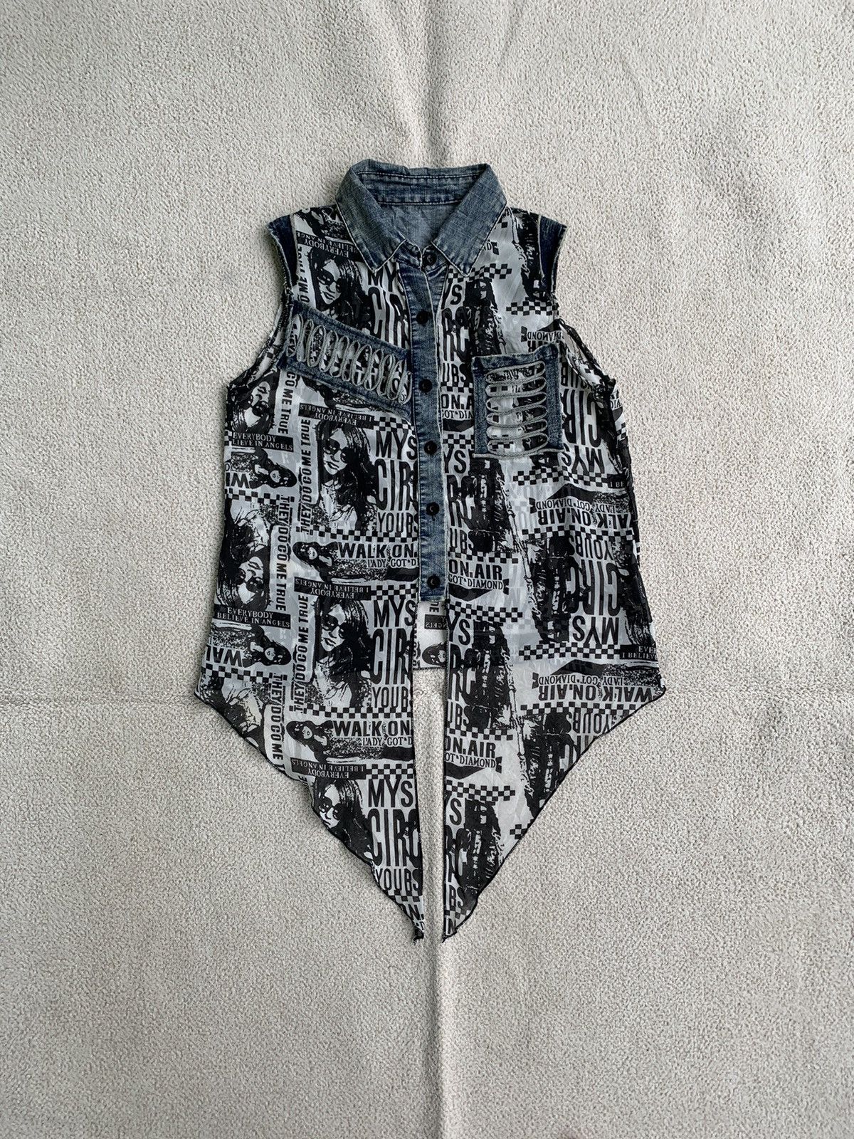 Beauty Beast × Hysteric Glamour × Japanese Brand Edge Line Distressed AOP Hysteric Glamour Style Tshirt Size S / US 4 / IT 40 - 1 Thumbnail