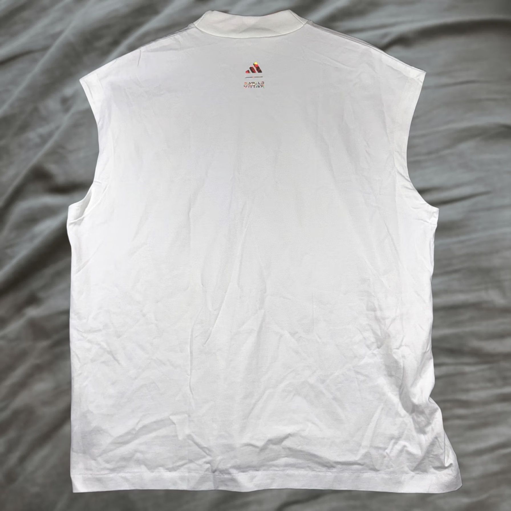 Adidas Adidas Tank Top Mens M White Mock Neck Love Unites Pabllo Vittar Graphic Print Sleeveless Shirt Size US M / EU 48-50 / 2 - 1 Thumbnail