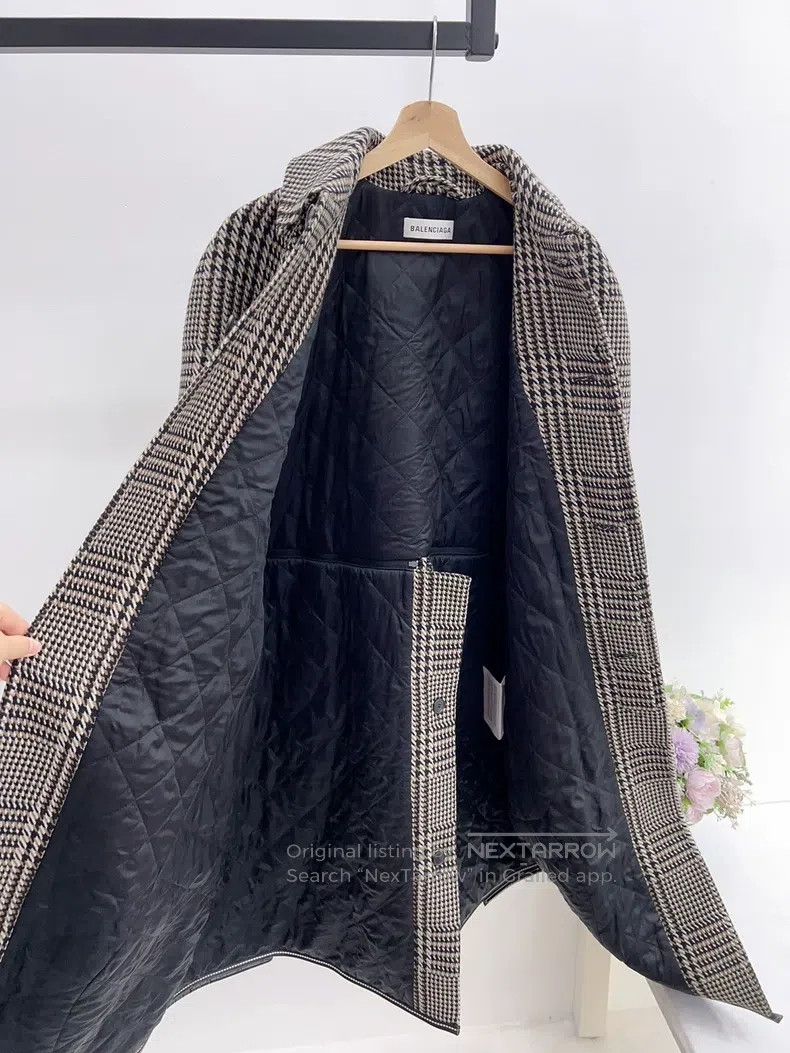Balenciaga Balenciaga Woolen Plaid Overcoat Size XXS / US 00 / IT 34 - 3 Thumbnail