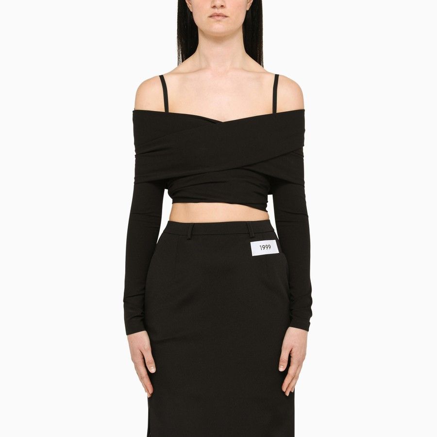 o1d2blof0824 Crop Top in Black