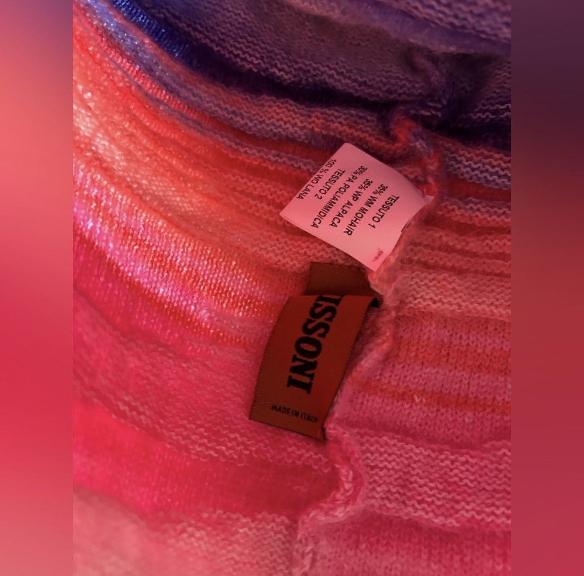 Missoni Missoni Pink Striped Mohair Blend Knit Beanie Hat NWOT Size ONE SIZE - 3 Thumbnail
