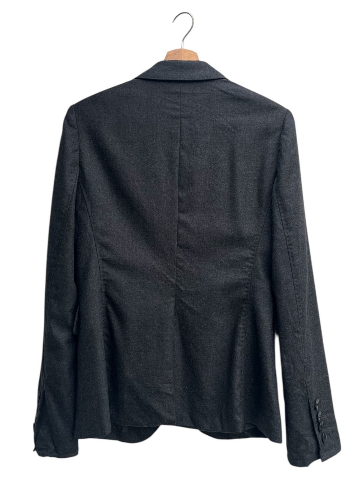 DKNY Dark Grey DKNY Notched Lapel Cashmere Wool Tailored Jacket Size M / US 6-8 / IT 42-44 - 4 Thumbnail