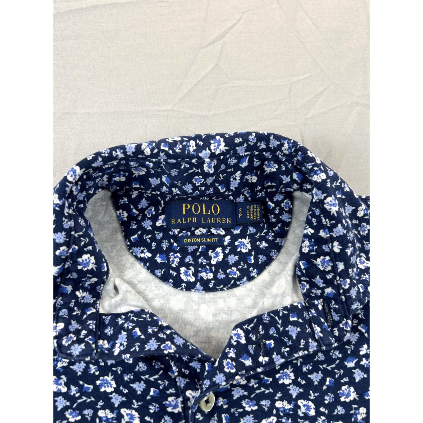 Polo Ralph Lauren Polo Ralph Lauren Polo Shirt Men Small P Floral Print Slim Cotton Short Sleeve Navy Blue Embroidered Pony Logo Casual Classic Fit Size US S / EU 44-46 / 1 - 3 Thumbnail