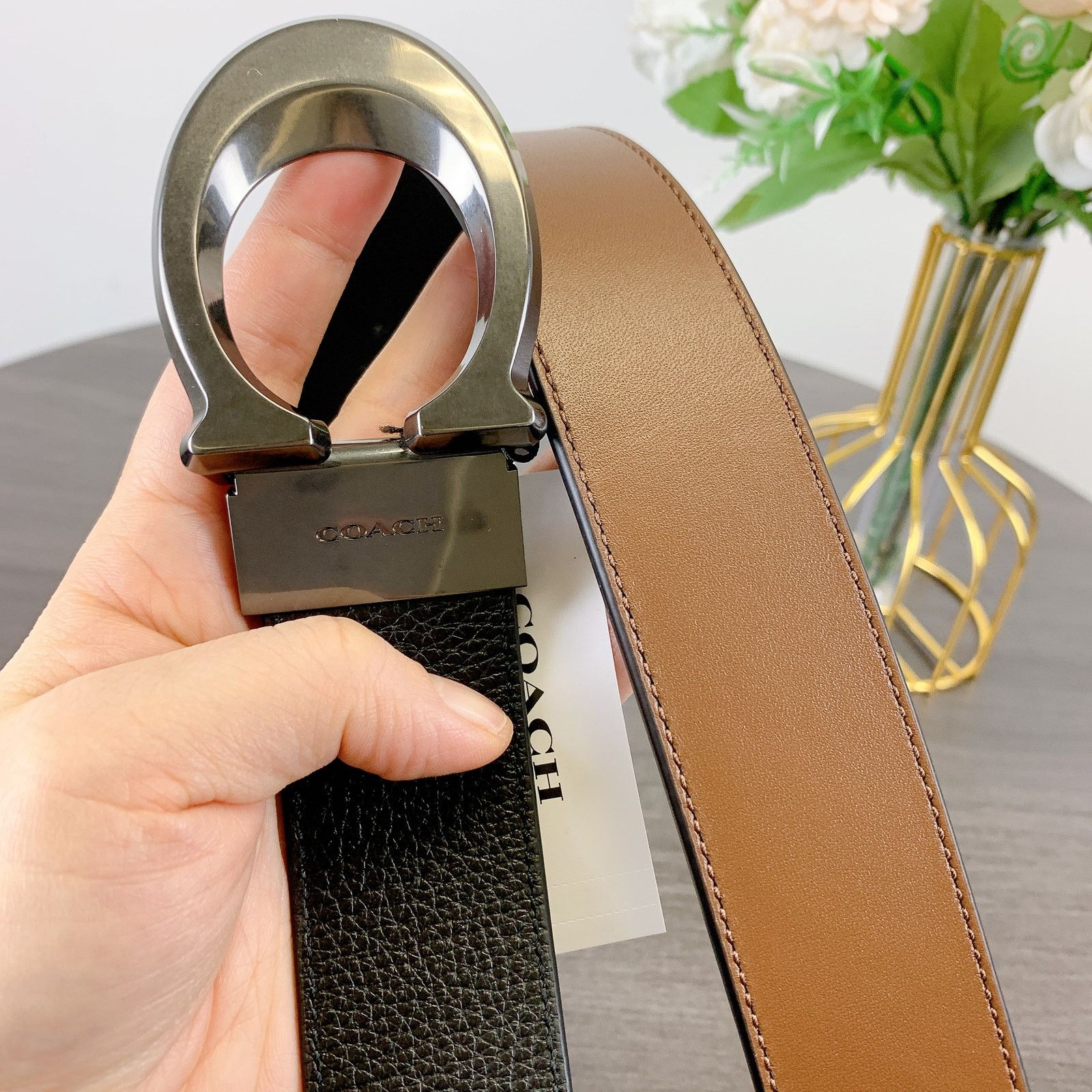 Coach Coach CQ013 Signature Buckle Cut Reversible Belt, 38 Mm Size ONE SIZE - 3 Thumbnail