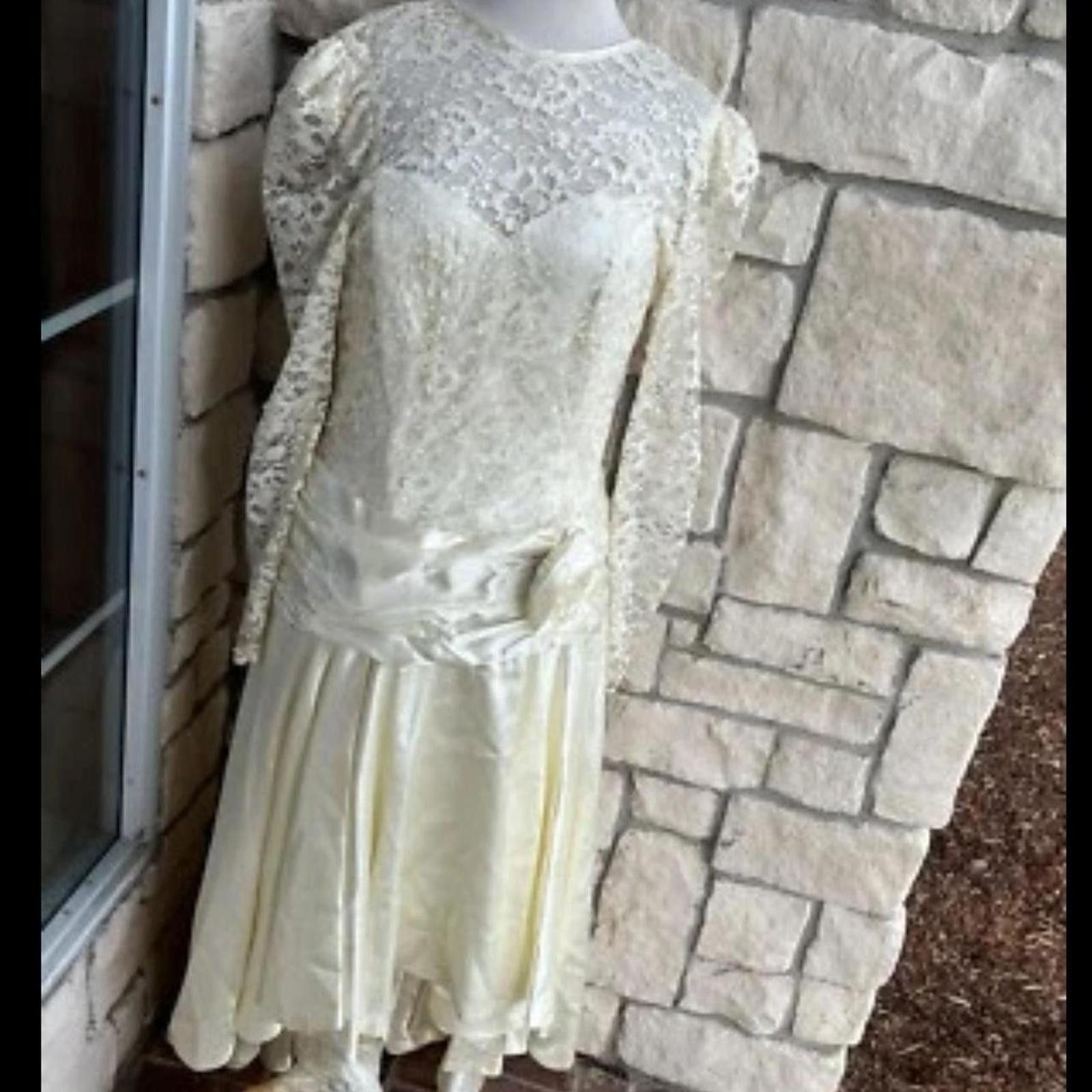 Other Vintage 1960's white Lace dress with bow size 8 Size M / US 6-8 / IT 42-44 - 1 Thumbnail