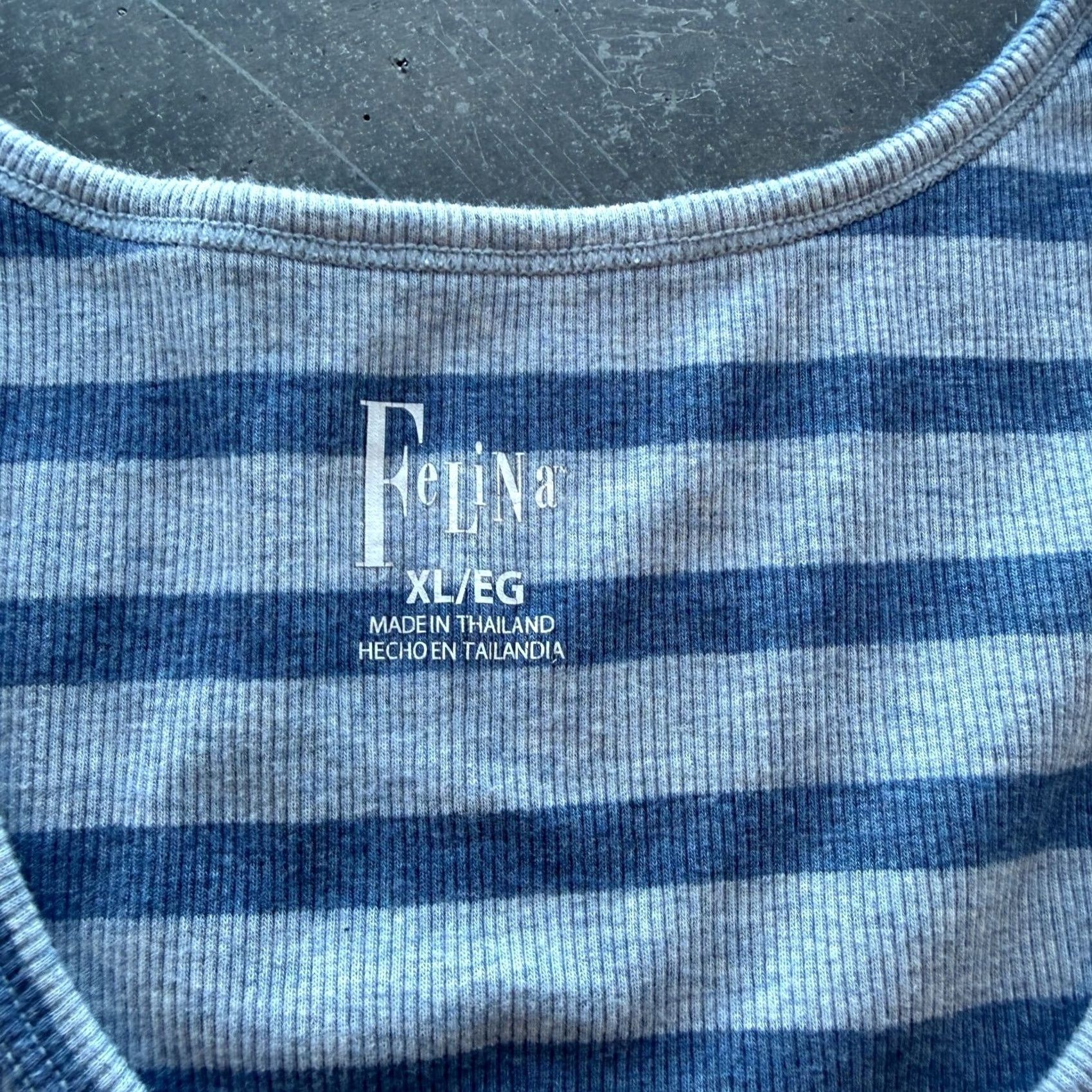 Vintage VINTAGE Y2K Blue Striped Ribbed Knit Basic Cami Longline Tank Top Women's XL Size XL / US 12-14 / IT 48-50 - 3 Thumbnail