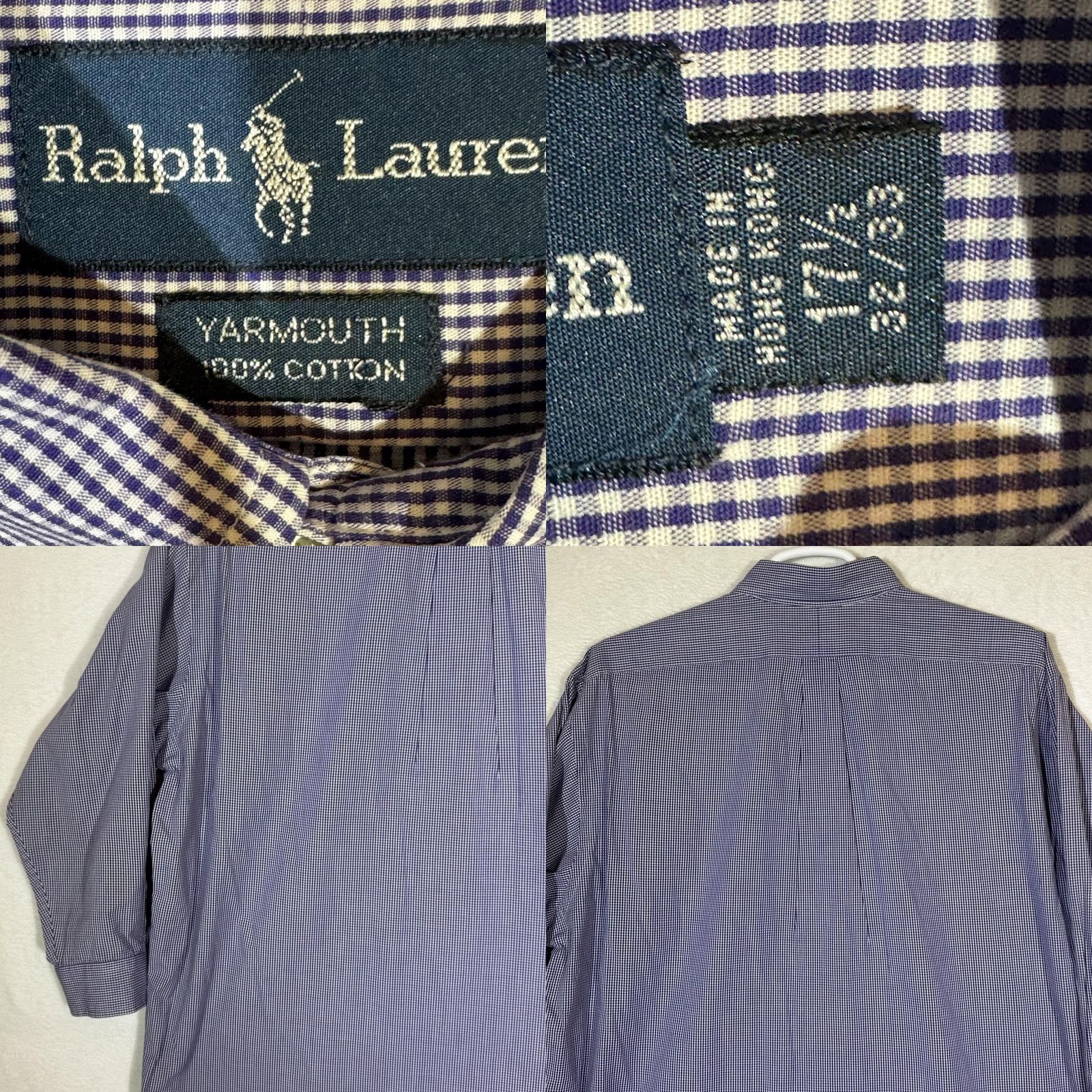 Ralph Lauren VINTAGE Ralph Lauren Shirt Mens 17.5 32/33 Purple Gingham Yarmouth Button Down Size US XXL / EU 58 / 5 - 8 Thumbnail