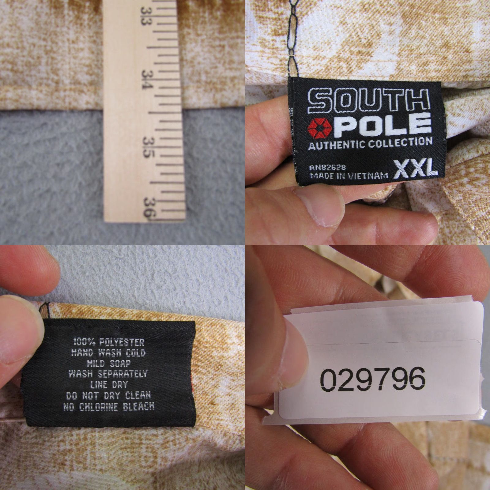 Southpole VINTAGE Southpole Shirt Mens 2XL Brown Button Up Camp Casual Short Sleeve Y2K Size US XXL / EU 58 / 5 - 8 Thumbnail