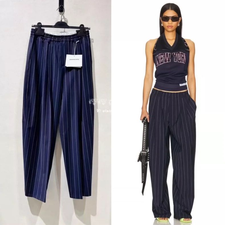 Alexander Wang Alexanderwang Women's Wool Striped Pants Size 28" / US 6 / IT 42 - 1 Thumbnail