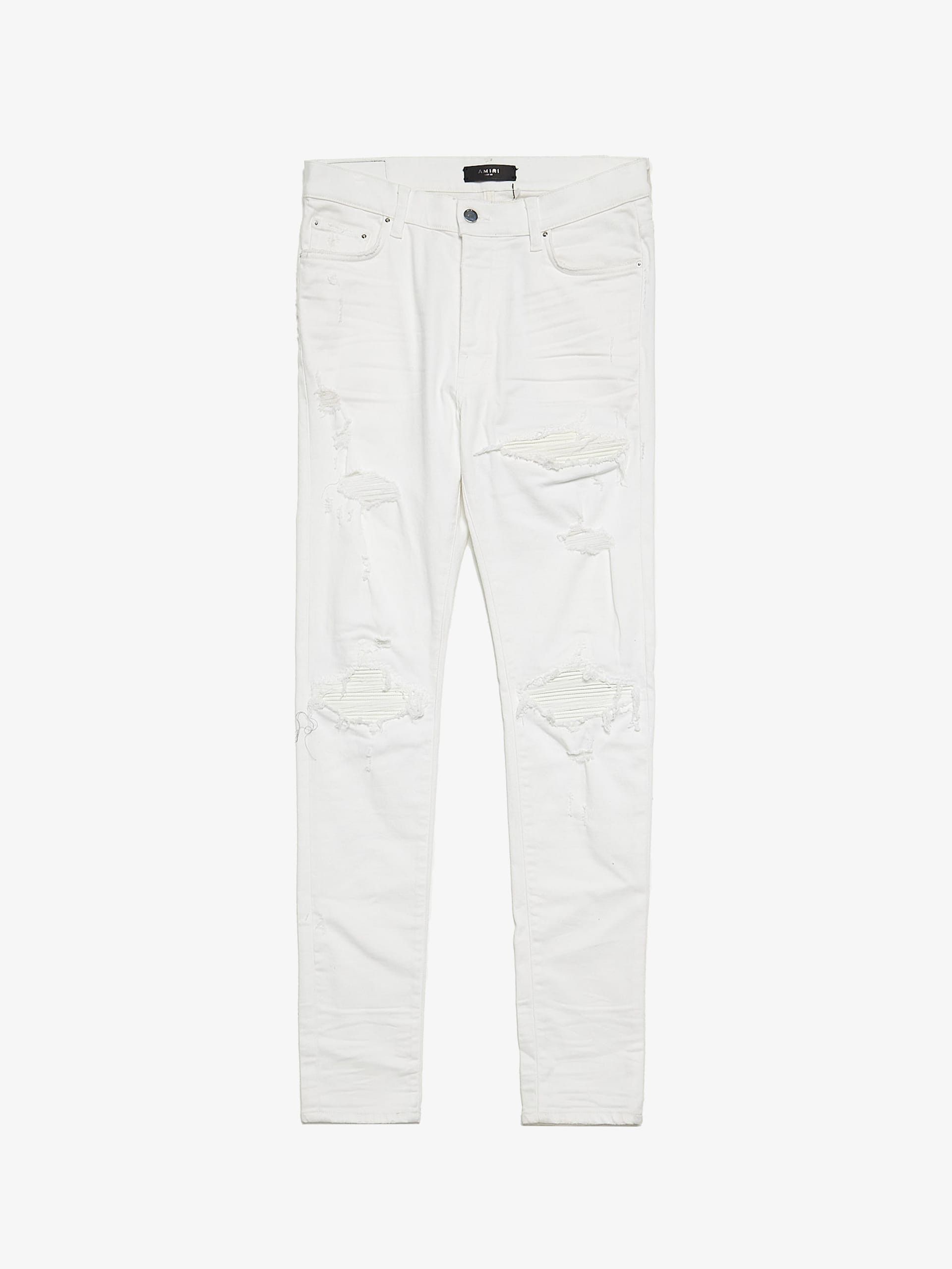 Amiri Total White Biker Patched Denim Size US 34 / EU 50 - 1 Thumbnail