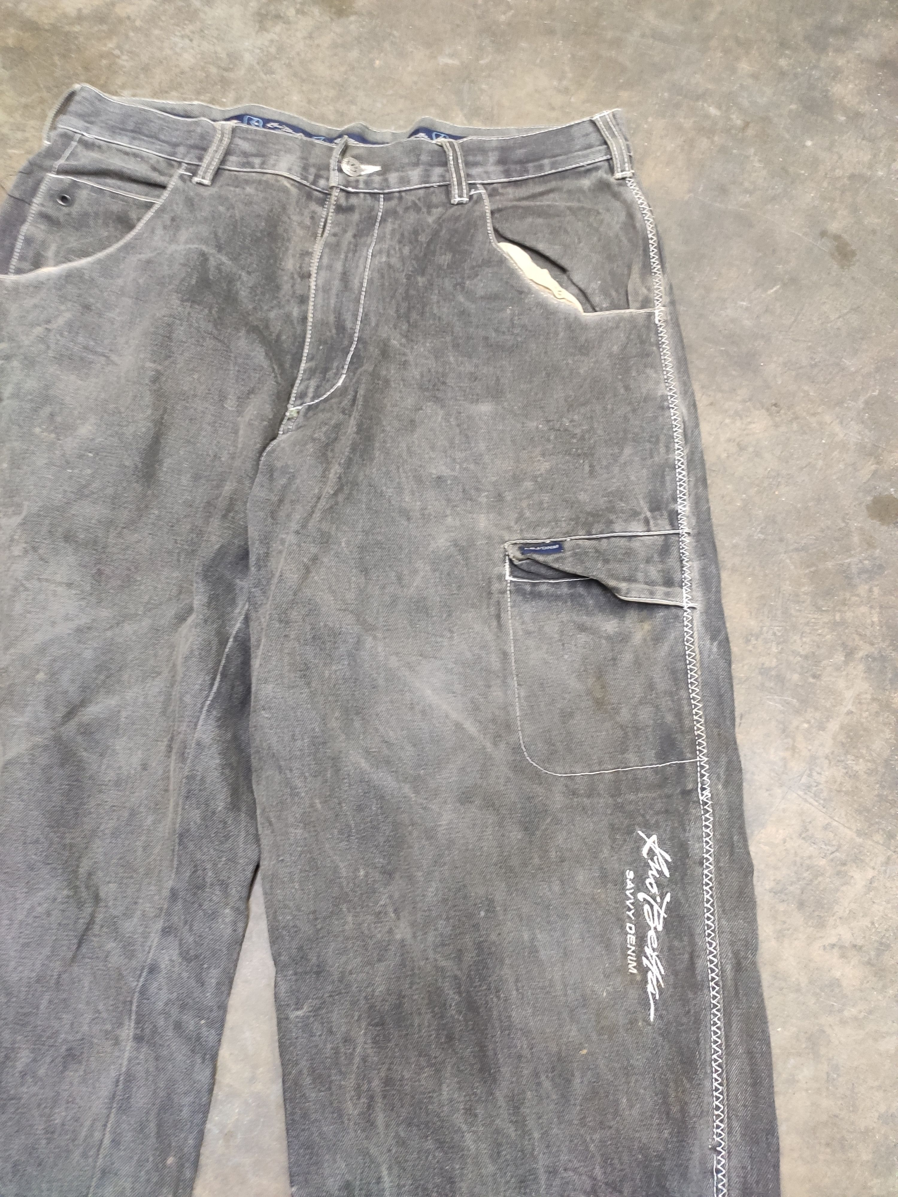 Fubu 🔥 Kno Betta savvy denim baggy JNCO design hype faded Size US 36 / EU 52 - 8 Thumbnail