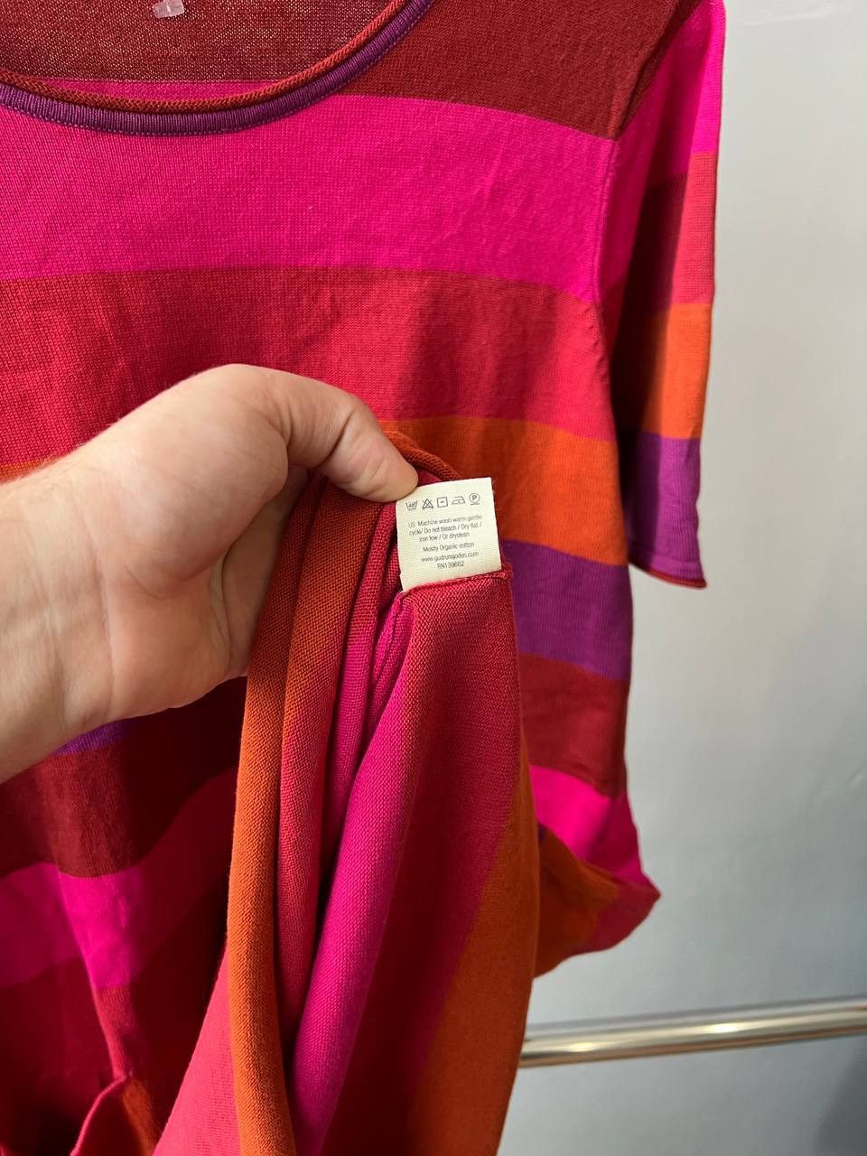 Gudrun Sjoden GUDRUN SJODEN ORGANIC COTTON PLEAT STRIPED TUNIC DRESS SZ L Size L / US 10 / IT 46 - 8 Thumbnail