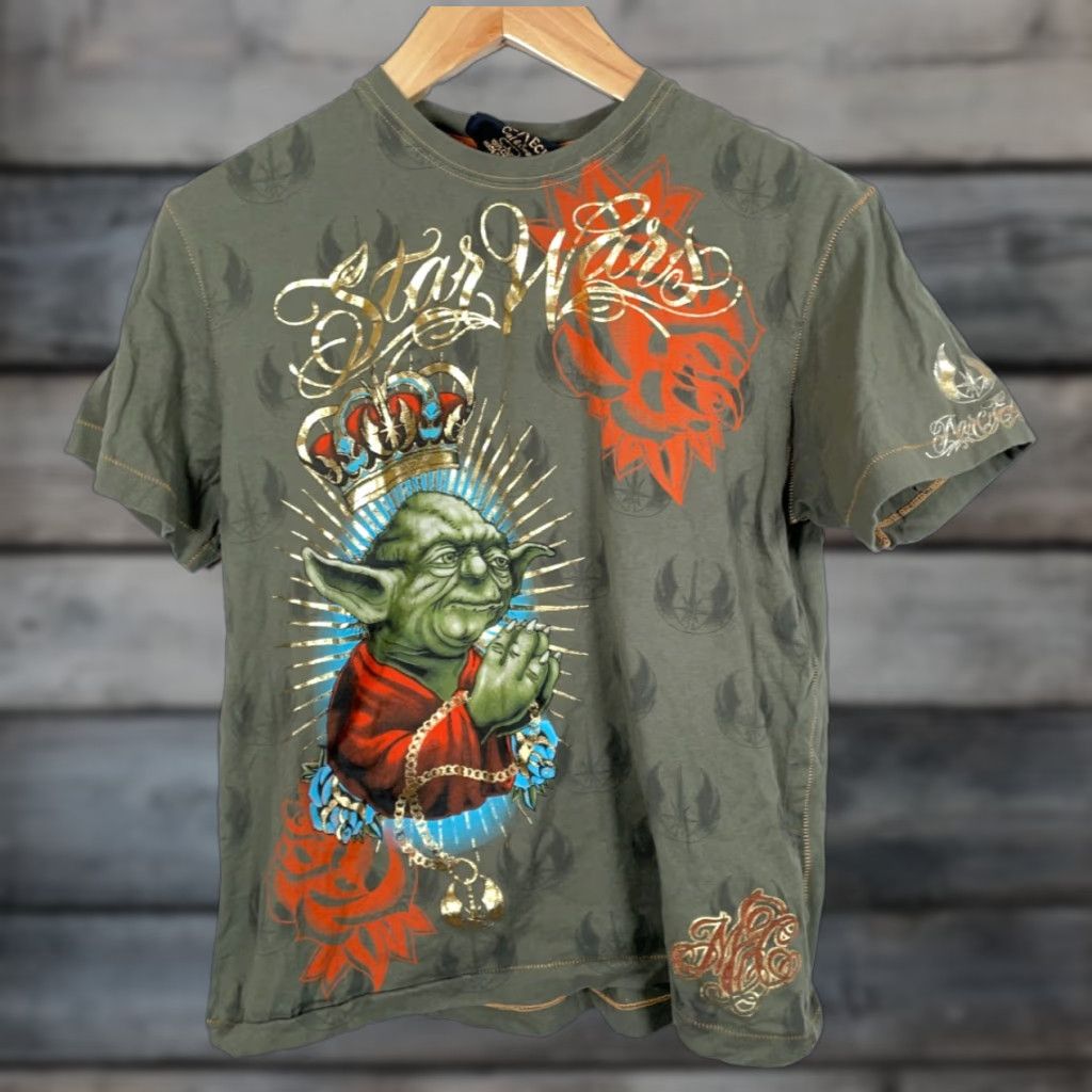 Star Wars Marc Ecko Star Wars Yoda T-Shirt Men’s Medium Graphic Print Crew Neck Short Sleeve Green 100% Cotton 2008 Vintage No) Size US M / EU 48-50 / 2 - 1 Thumbnail