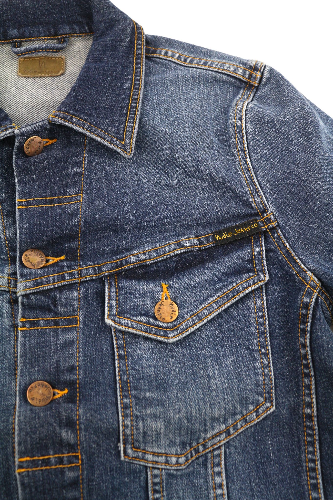 Nudie Jeans PERRY XS Organic Excellent Blue Washed Denim 81956 Size US XS / EU 42 / 0 - 6 Thumbnail