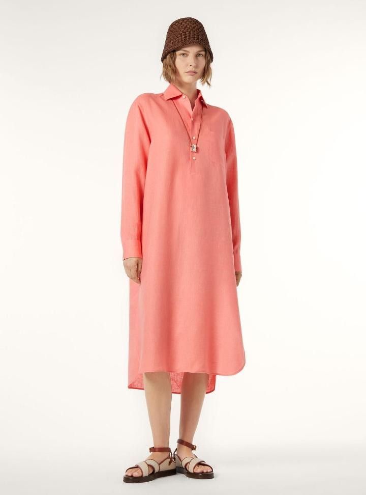 Loro Piana o1srvl11e0526 FAP3840 Lora Dress in Peach Candle Size XS / US 0-2 / IT 36-38 - 6 Thumbnail