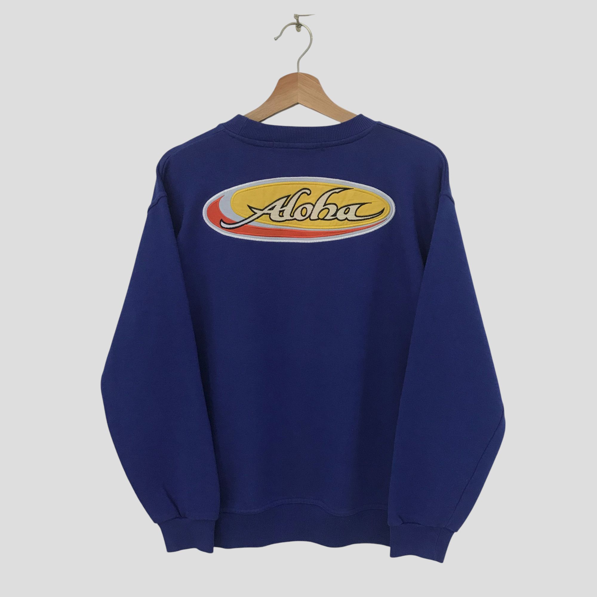 Vintage Vintage 90's Aloha Blue Sweatshirt Medium - 631 Size US M / EU 48-50 / 2 - 2 Thumbnail