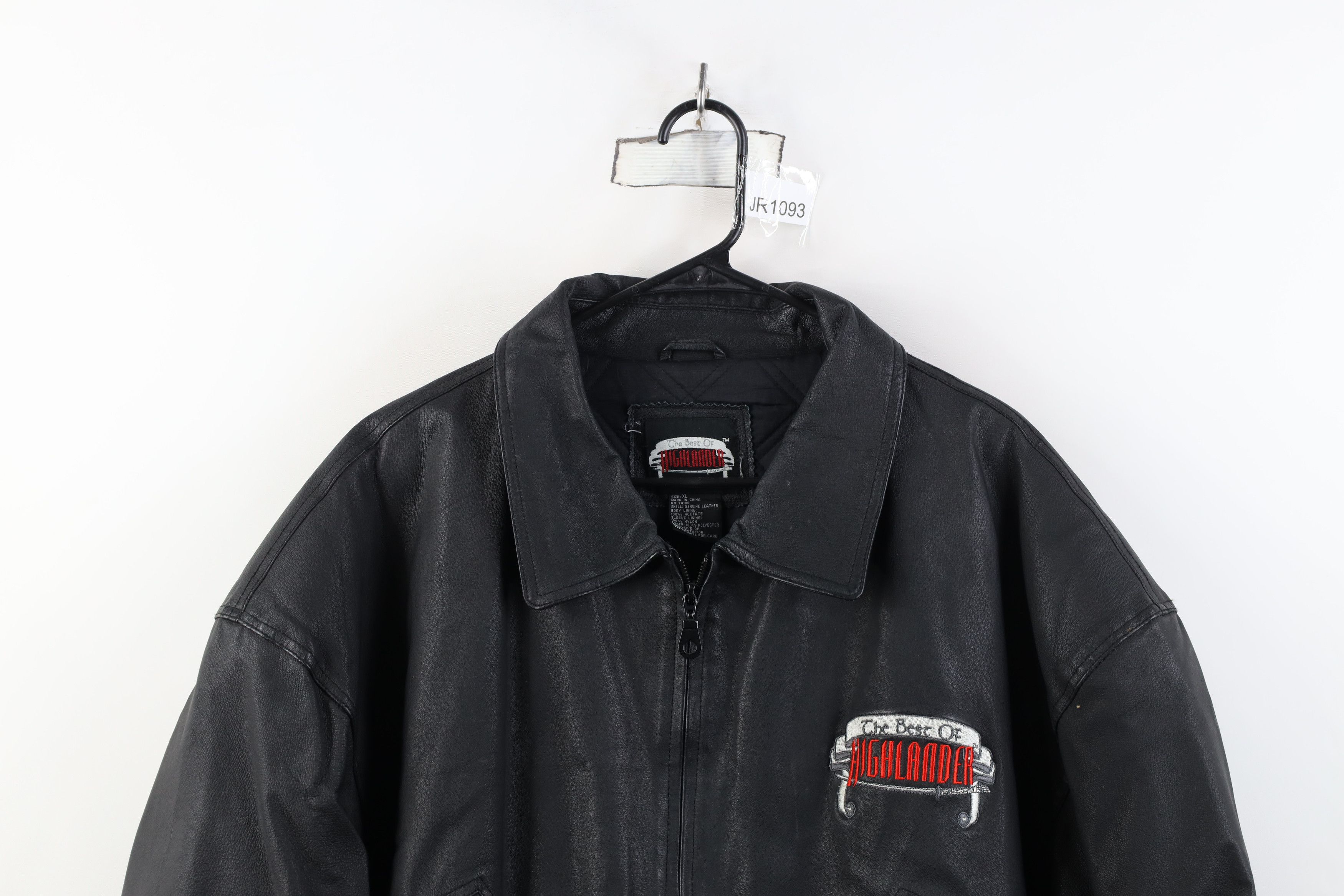 Vintage Vintage 90s Highlander Movie Quilted Leather Jacket Black Size US XL / EU 56 / 4 - 2 Thumbnail