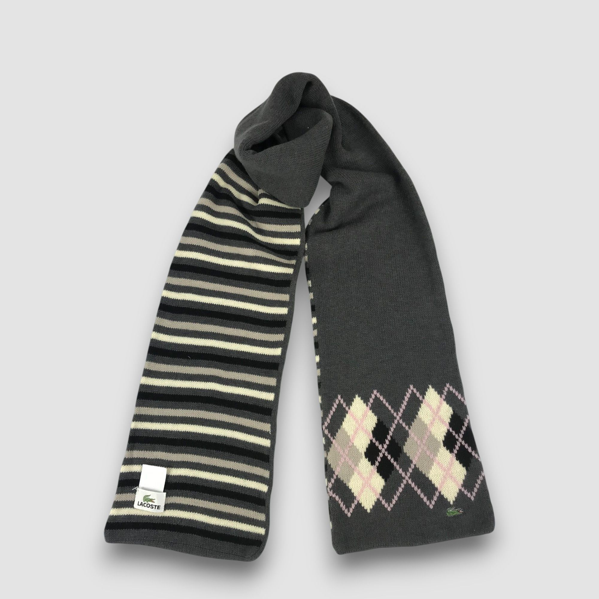 Lacoste Vintage Lacoste Scarf Muffler Wool Ribbed Knit ScarveS Size ONE SIZE - 1 Thumbnail