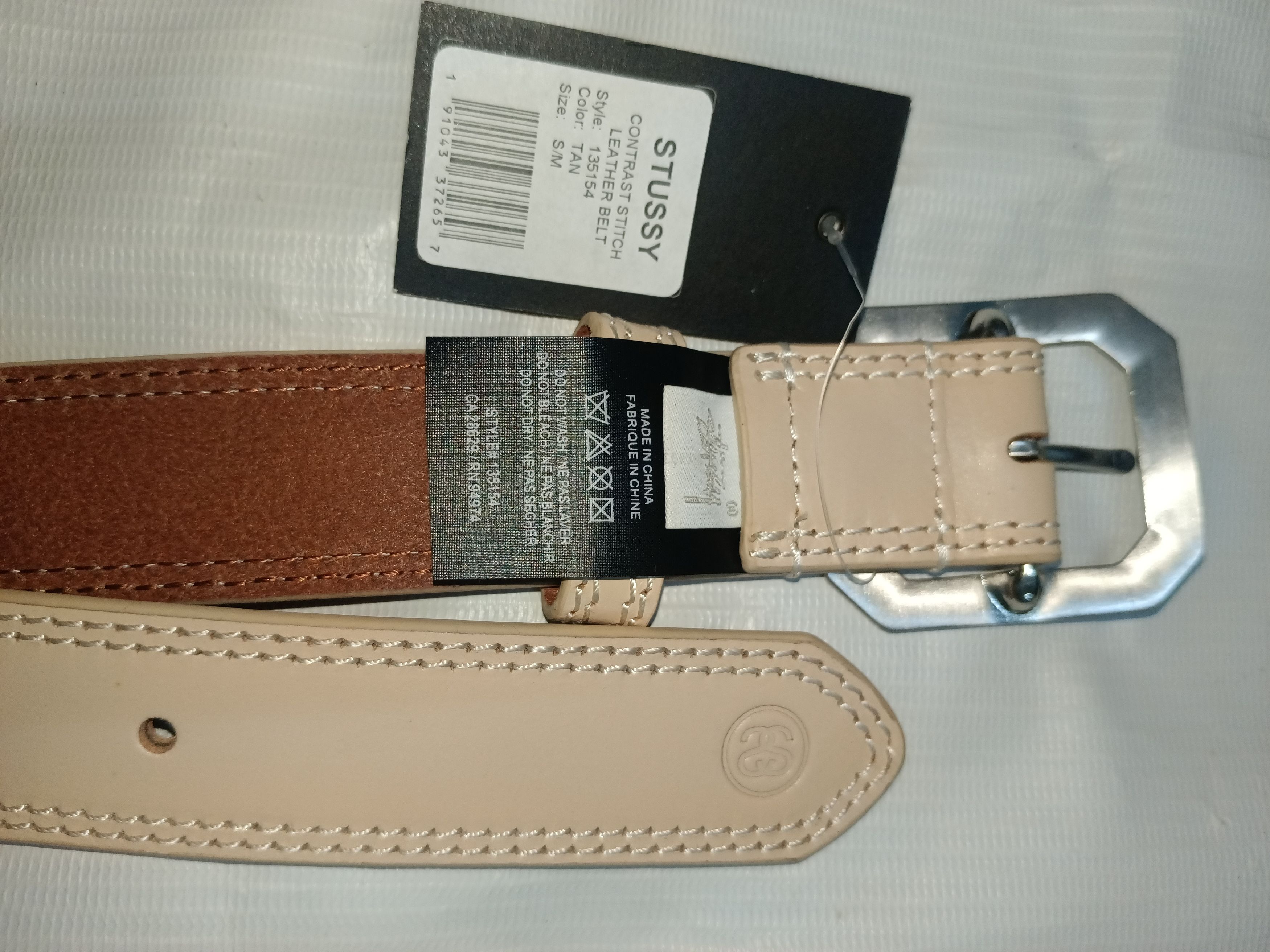 Leather × Stussy Vintage Stussy Contrast Stitch Leather Belt Size ONE SIZE - 5 Thumbnail