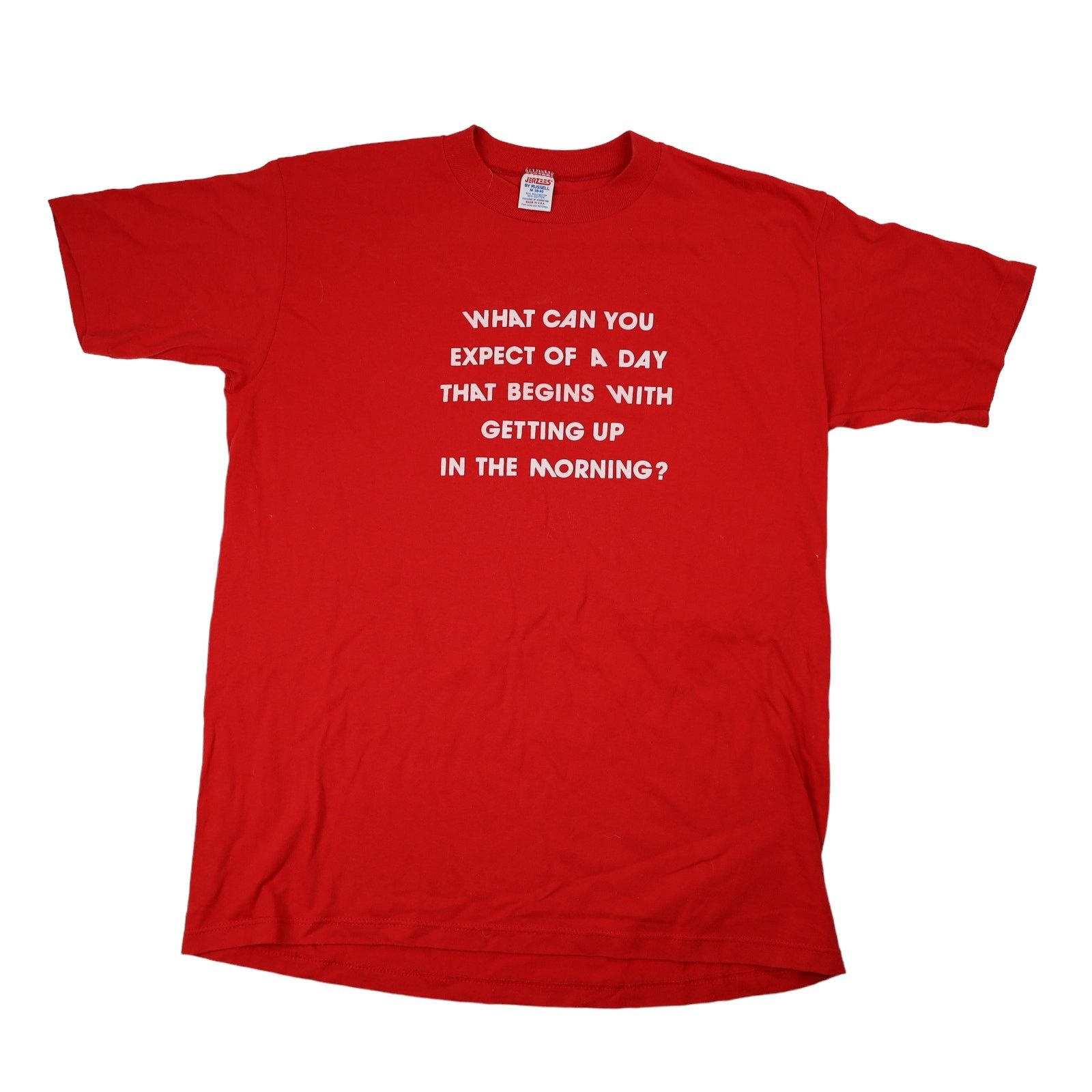Jerzees × Russell Athletic × Vintage Vintage 90s Slogan T Shirt Size US M / EU 48-50 / 2 - 1 Thumbnail