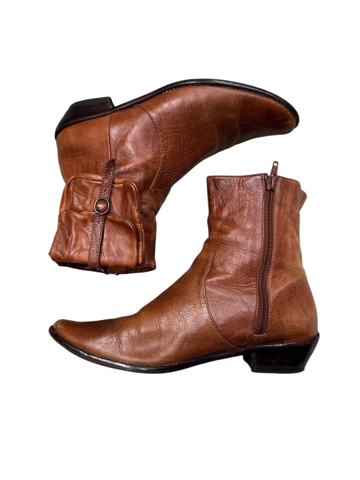 Issey Miyake TSUMORI CHISATO WALL LEATHER ANKLE BOOTS M Size US 6.5 / IT 36.5 - 5 Thumbnail