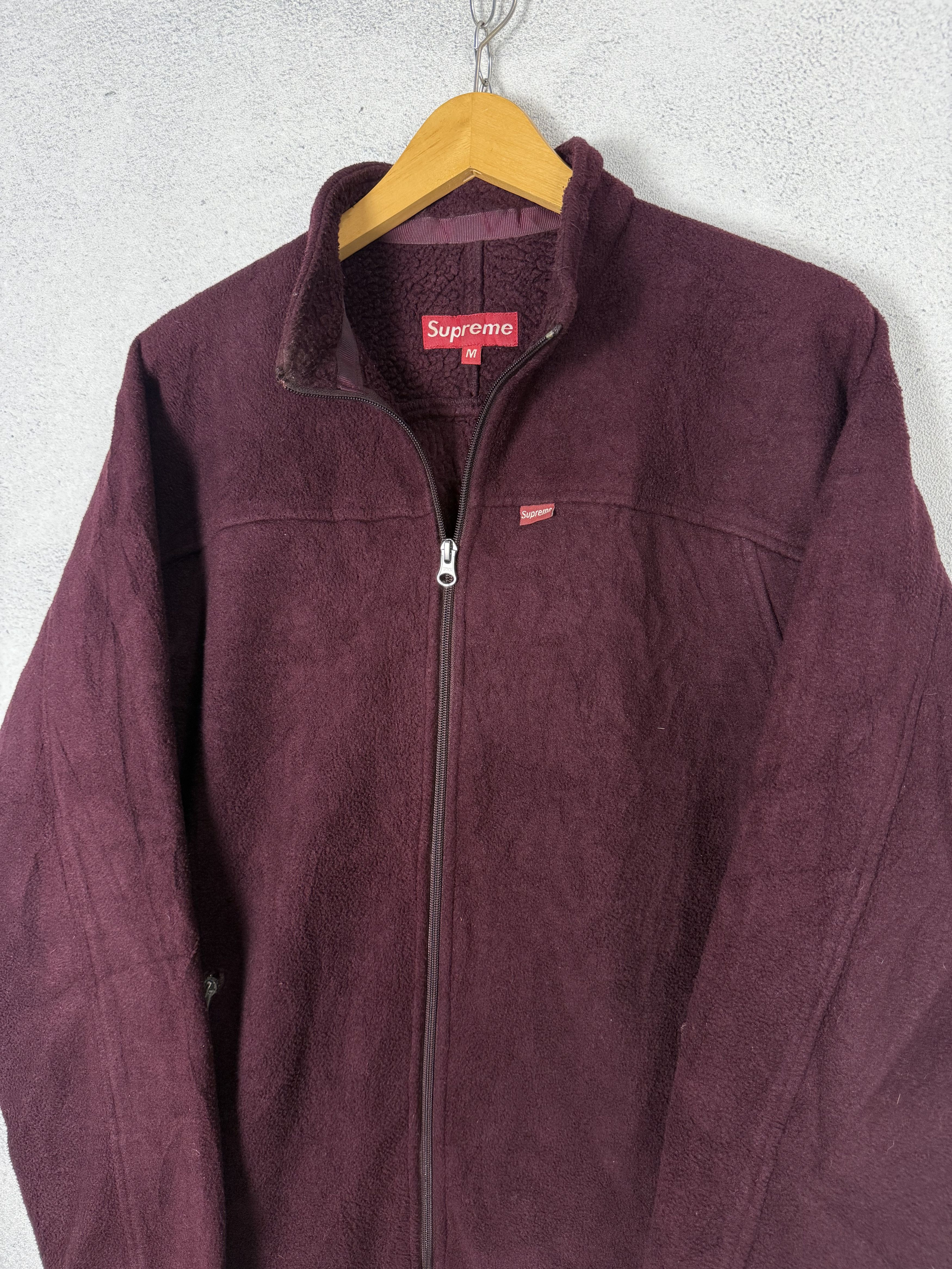 Supreme Vintage 2000 Supreme Polartec Fleece Zip Up Jacket Burgundy Size US M / EU 48-50 / 2 - 4 Thumbnail