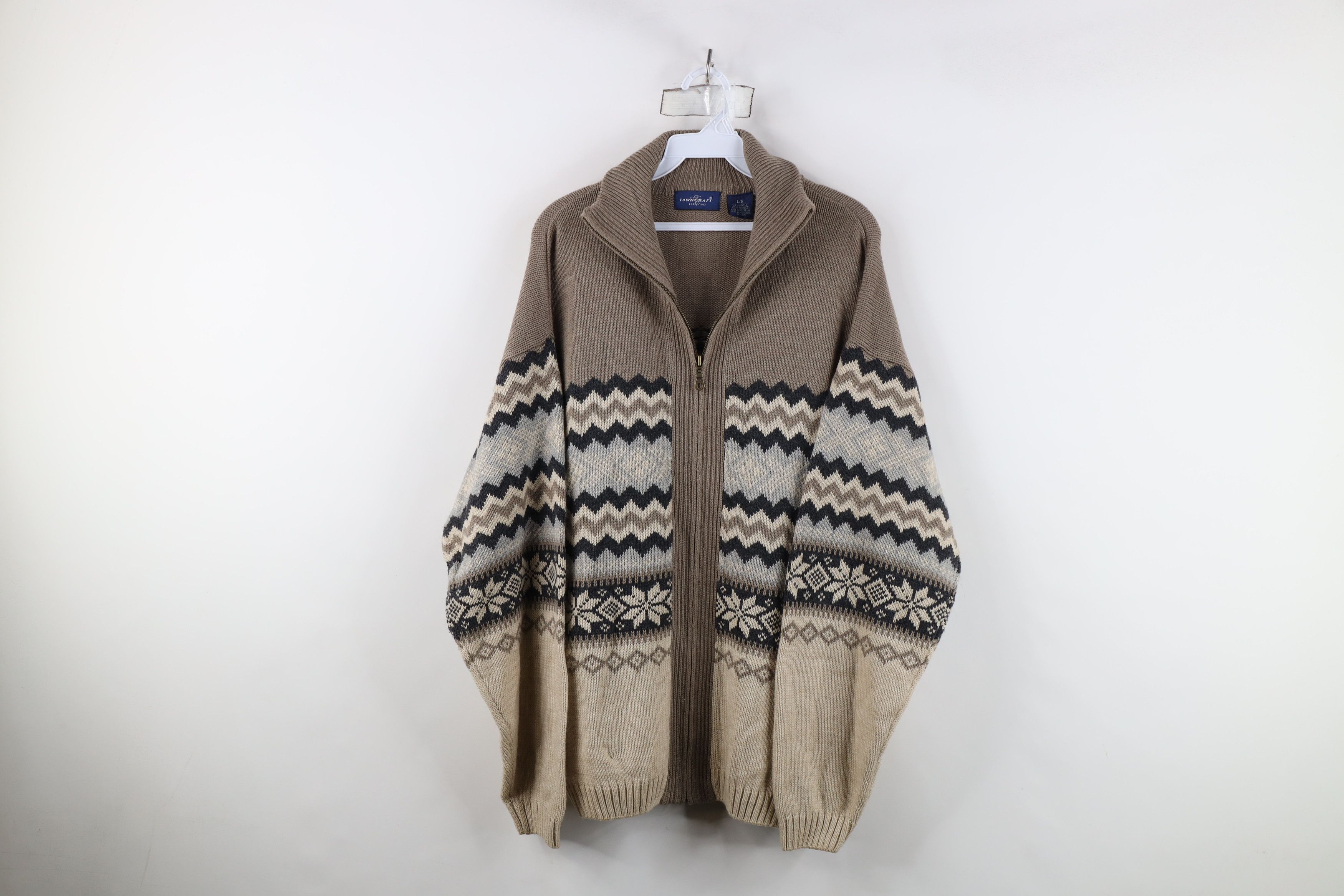 Vintage Vintage 90s Streetwear Knit Full Zip Cardigan Sweater Size US L / EU 52-54 / 3 - 1 Thumbnail
