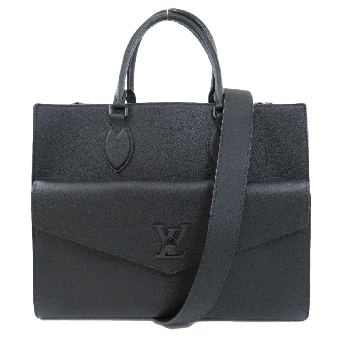 Louis Vuitton Lock Me Tote MM Tote Bag Calf Noir