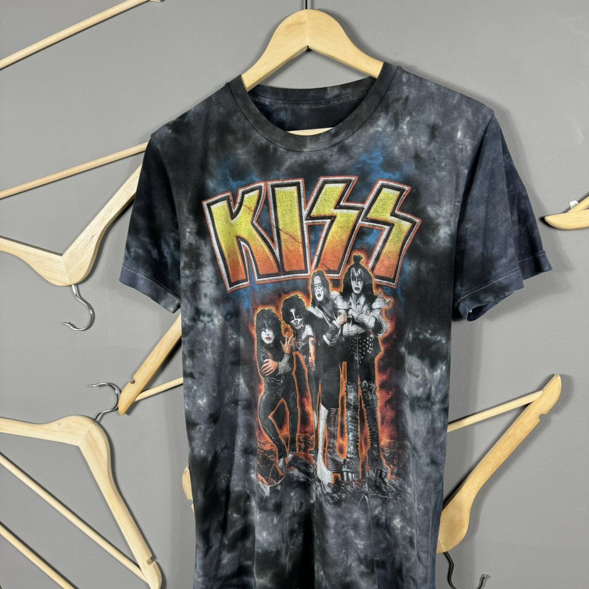 Band Tees × KISS Kiss Liquid Blue Rare Tie-Dye T-shirt Size US M / EU 48-50 / 2 - 4 Thumbnail