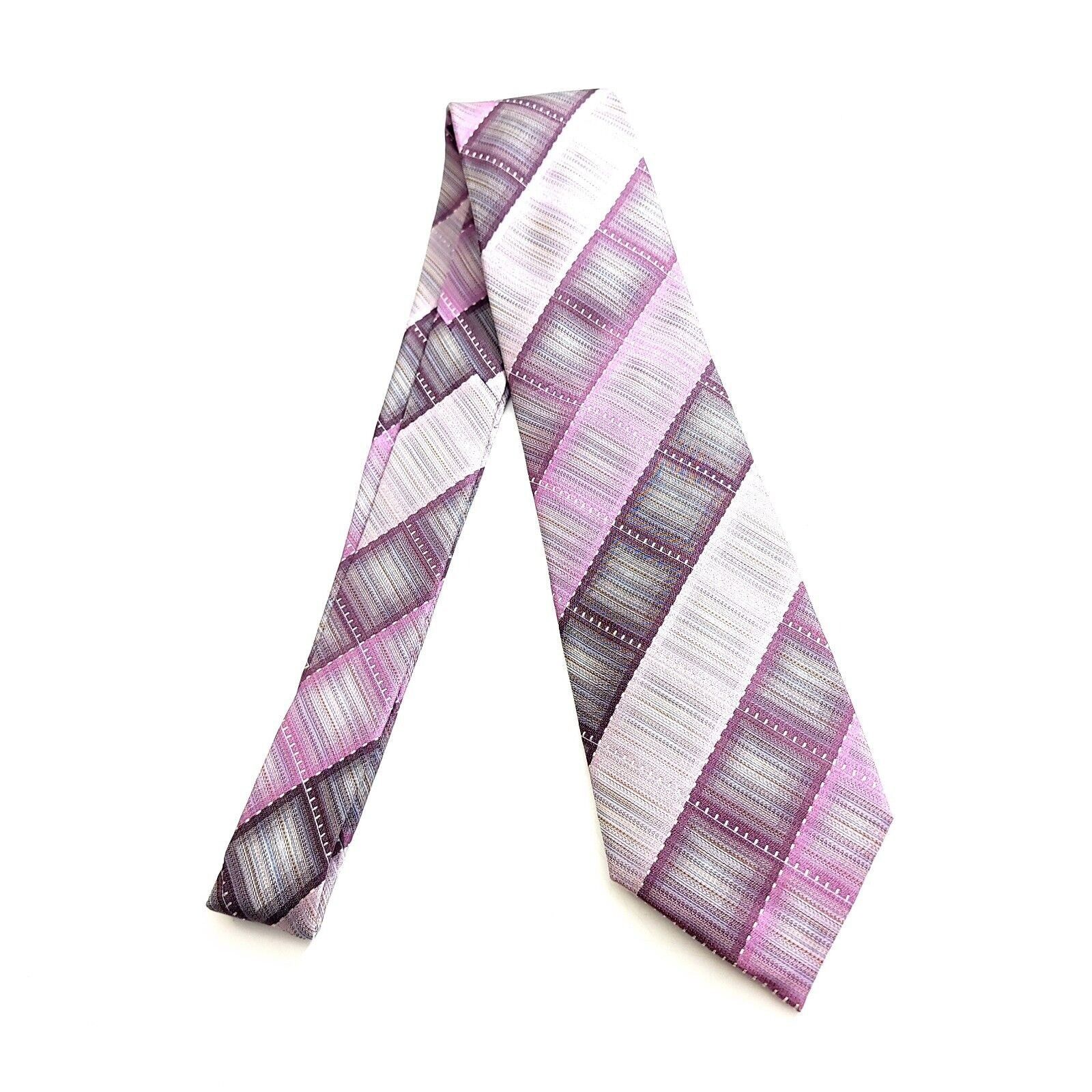 Van Heusen Van Heusen Purple Plaid Woven Silk Tie Size ONE SIZE - 7 Thumbnail