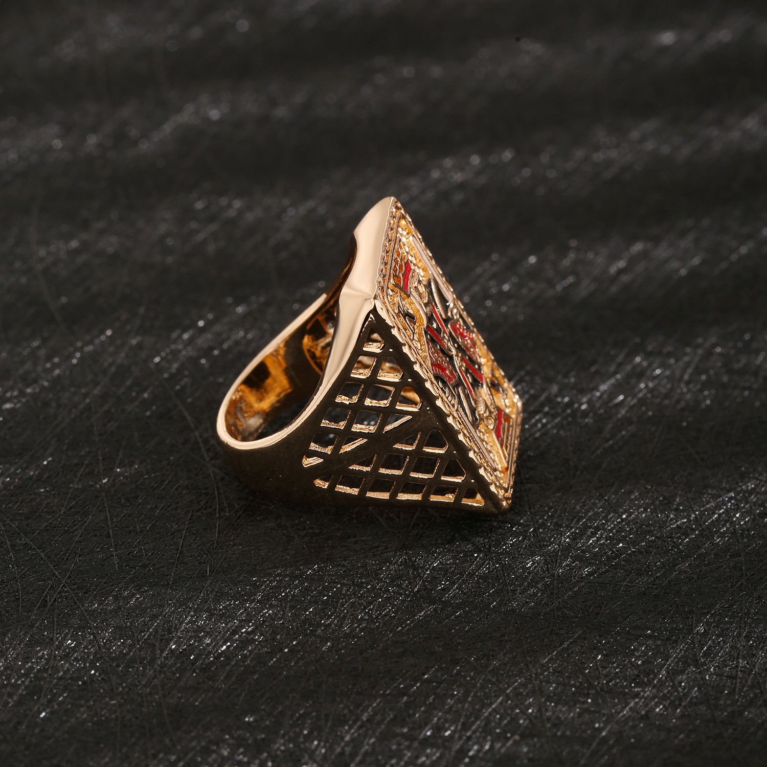 Other SIZE 9 King 14K Gold Plated Brass Zircon Spade King Ring Size ONE SIZE - 3 Thumbnail