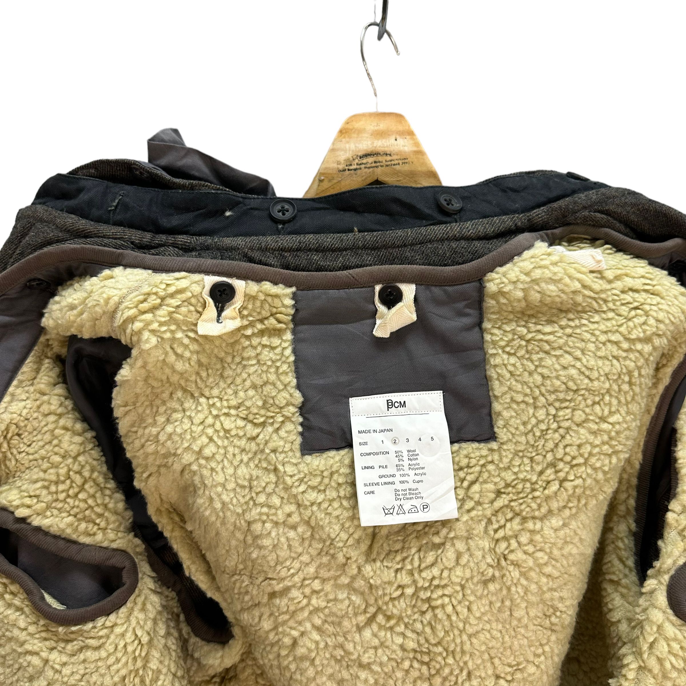 Vintage PCM DETACHABLE HOODIE SHERPA WOOL DUFFLE COAT #7822-179 Size US M / EU 48-50 / 2 - 14 Thumbnail