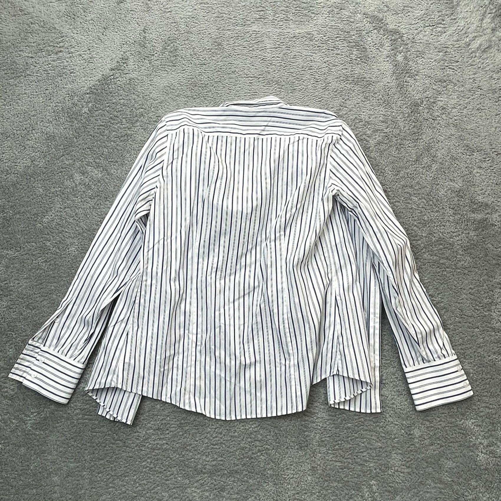 Lands' End Lands' End Shirt Womens 10 White Non-Iron Supima Striped Cotton Button Up Business Size L / US 10 / IT 46 - 2 Thumbnail