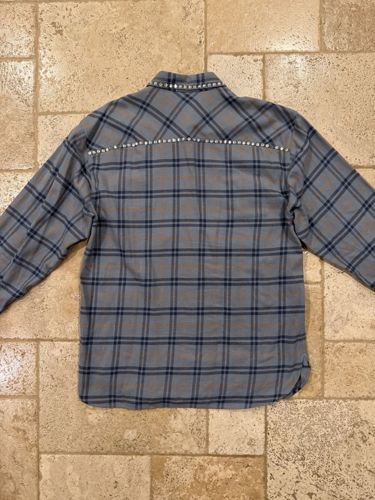 Dries Van Noten Dries Van Noten Carwick Embellsihed Crystals Plaid Shirt Size US L / EU 52-54 / 3 - 12 Thumbnail