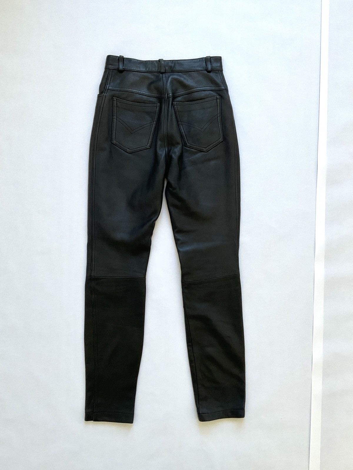 Vintage Black leather pants Size 26" / US 2 / IT 38 - 8 Thumbnail