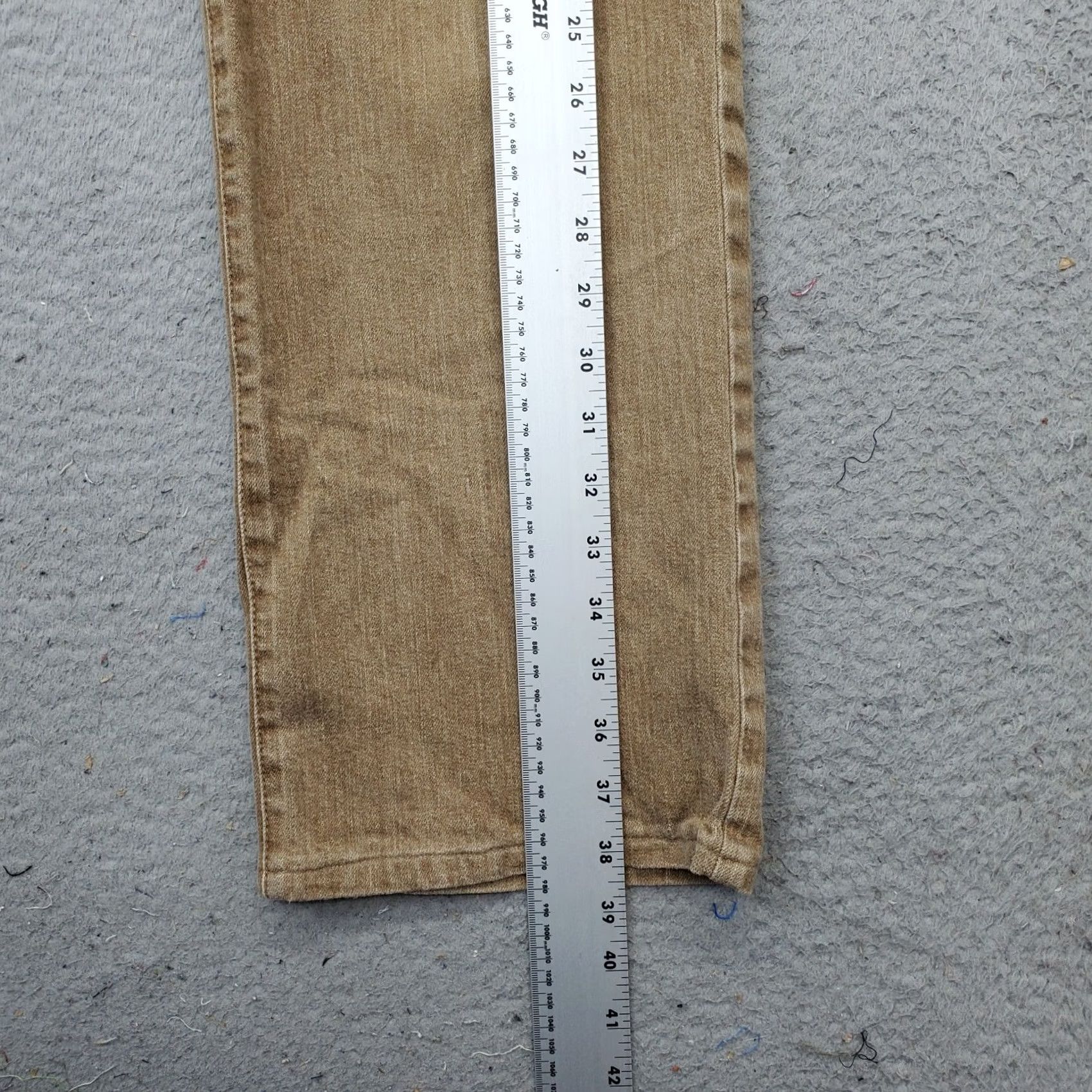 Ralph Lauren Lauren Ralph Lauren Jeans Women’s 16 Tan Denim Wide-Leg 5 Pocket Design Jeans Slim 28.25 Inseam Medium Wash Cotton Button Closure Denim Pattern Solid Size 38" / US 16 / IT 52 - 3 Thumbnail