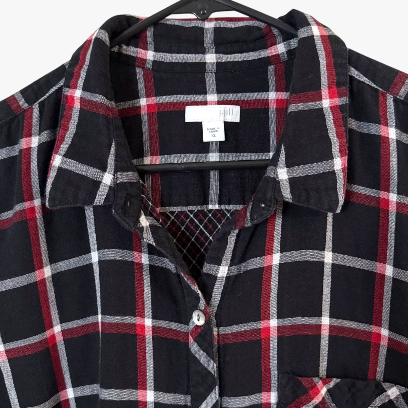 J. Jill J.Jill Button-Up Tunic Shirt Black Plaid XL Women Cotton Size XL / US 12-14 / IT 48-50 - 5 Thumbnail