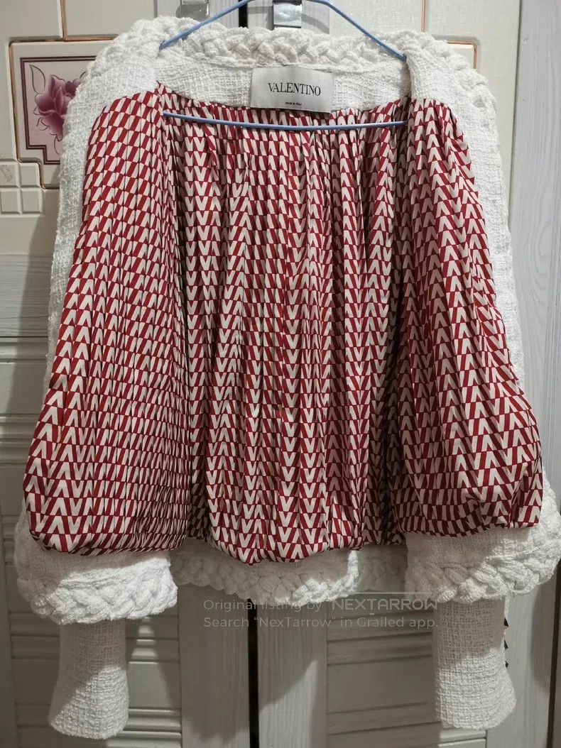 Valentino Valentino Twist pyramid knitted tweed small fragrant coat Size L / US 10 / IT 46 - 6 Thumbnail