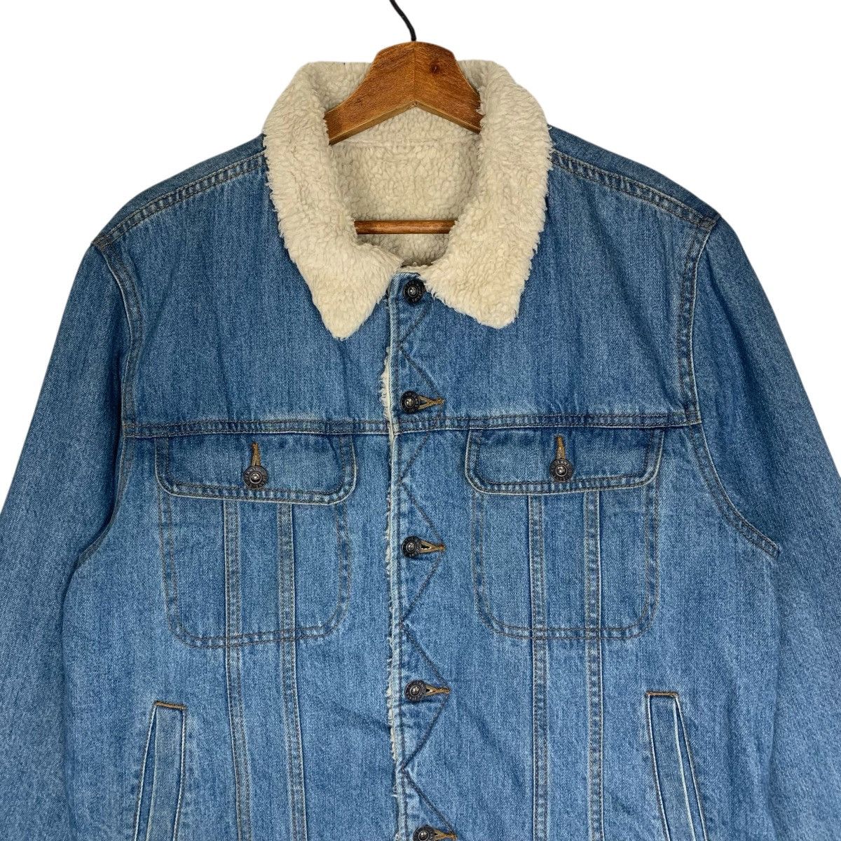 GU Gu denim sherpa Japanese Brand Outdoor Streetwear Jacket Size US M / EU 48-50 / 2 - 3 Thumbnail