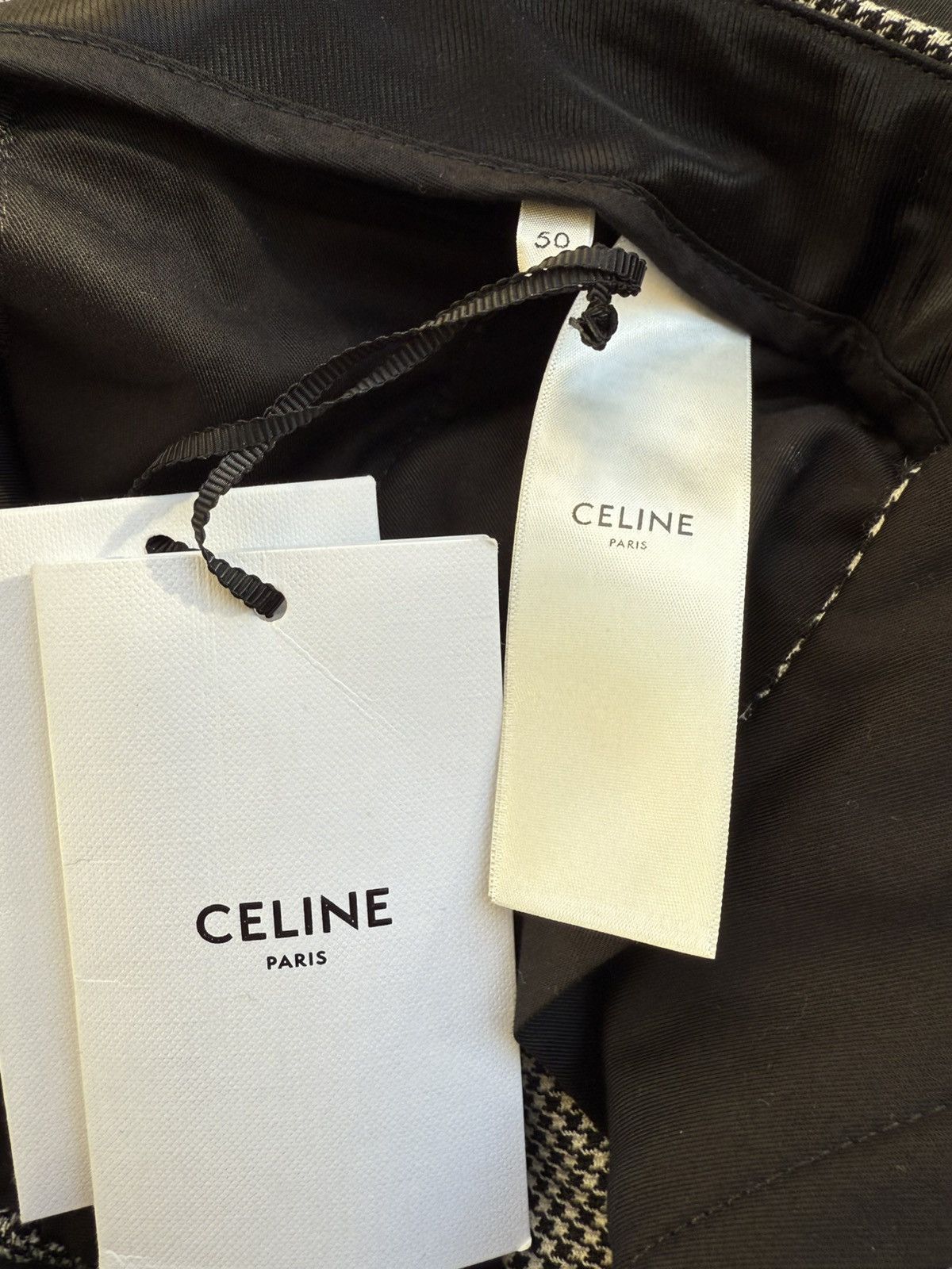 Celine SS23 Celine Houndstooth cashmere Flared Pants Hedi Slimane Size 40L - 18 Thumbnail