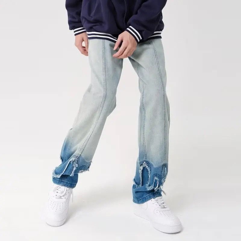 Washed Blue New Jeans Kpop Baggy Pants