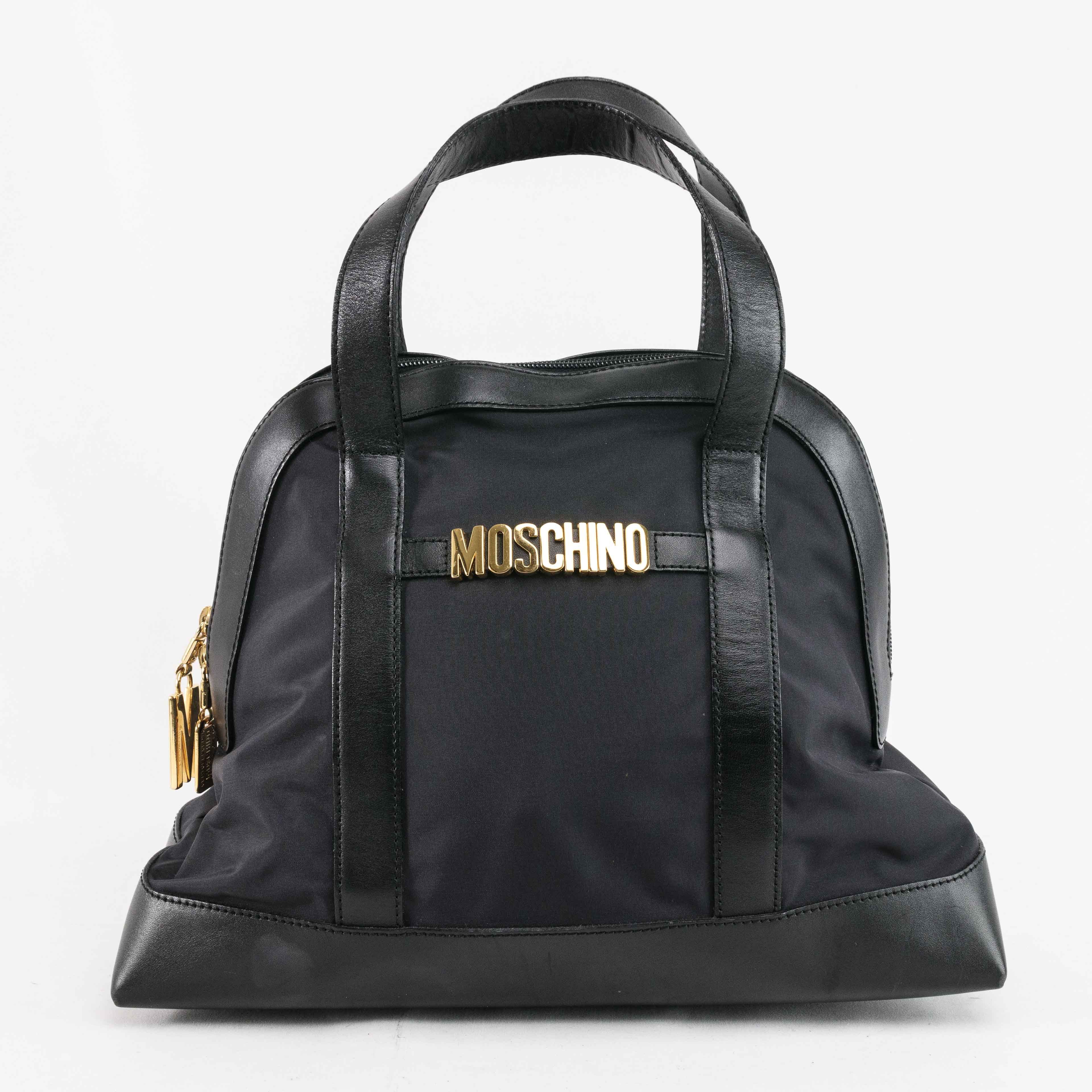Moschino Moschino Black Nylon & Leather Satchel Bag Size ONE SIZE - 2 Thumbnail