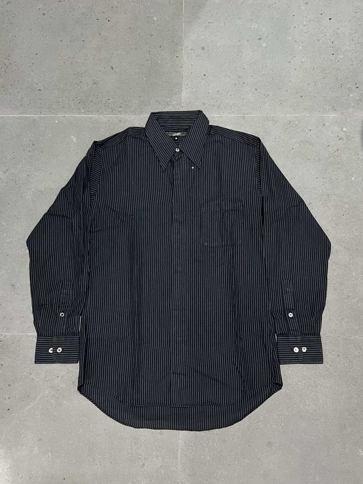 image of Gaultier Homme Objet x Jean Paul Gaultier Stripes Shirt Black Formal, Men's (Size Medium)