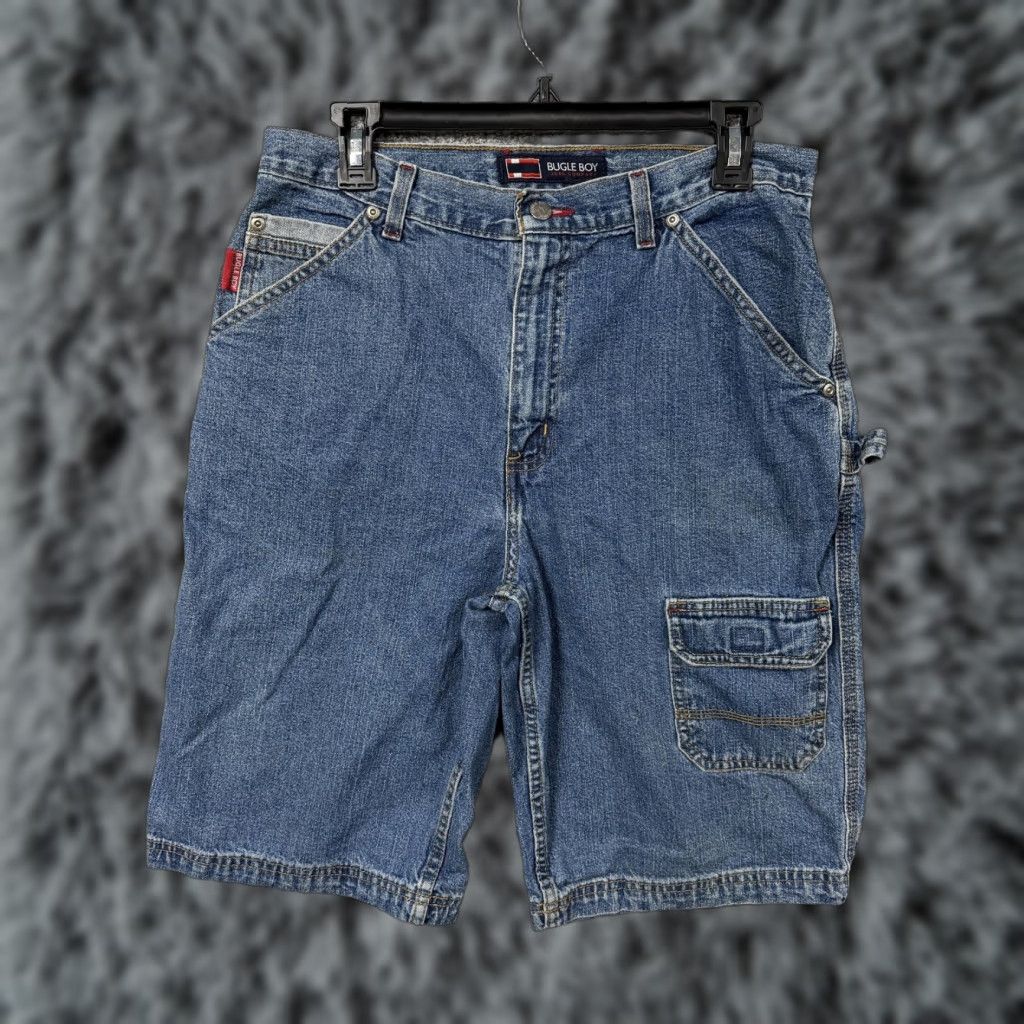 Bugle Boy VINTAGE Bugle Boy Jeans Shorts Cargo Workwear 90s Grunge 31 Blue Denim Mens Short Bodys? Size US 31 - 1 Thumbnail