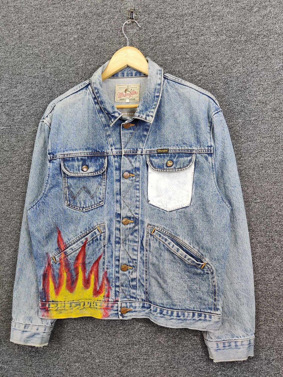 Edwin Vintage 90's Wrangler Trucker Denim Jacket Flare Size US L / EU 52-54 / 3 - 2 Thumbnail