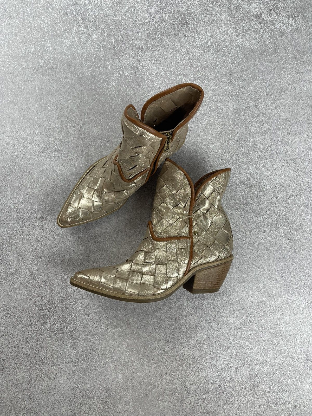A.S.98 A.S. 98 Airstep Western Ancle Biker Boots Gold Size 38 Size US 8 / IT 38 - 1 Thumbnail